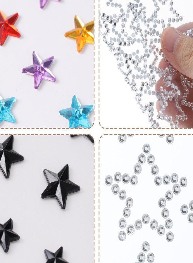 Zelphvt 5 Sheets Face Gems for Women Star Face Stickers Faces Stickers with 1 Blue Tweezers Makeup Gems for Eyes, Crafts, Princess Queen Cosplay Festival Party Makeup - Image 4